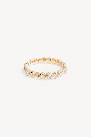 Endless Summer Ring by By Charlotte – 18k gold vermeil stacking ring with sparkling cubic zirconias and polished finish.