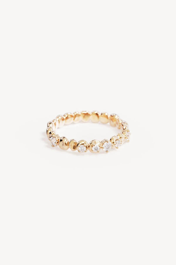 Endless Summer Ring by By Charlotte – 18k gold vermeil stacking ring with sparkling cubic zirconias and polished finish.