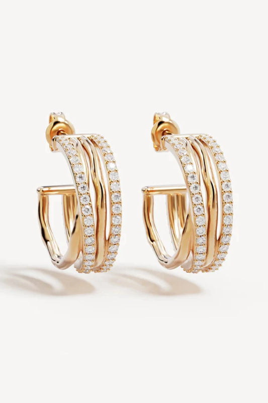 Entwined Hearts Large Hoops by By Charlotte — gold-plated intertwined crystal hoops symbolising connection and everyday elegance.