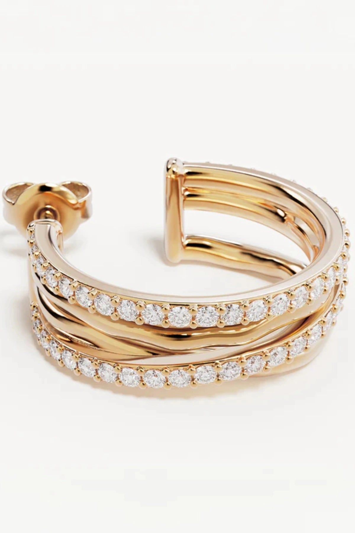 Entwined Hearts Large Hoops by By Charlotte — gold-plated intertwined crystal hoops symbolising connection and everyday elegance.
