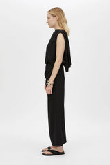 Eon Maxi Dress Black by Camilla and Marc - draped maxi dress with low cowl back and beaded strap, perfect for elegant evening styling.