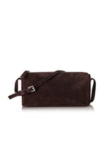 Esme Bag in Choc Suede by Alias Mae, a chic leather and suede bag with zip closure and internal slip pocket, perfect for day-to-night use.