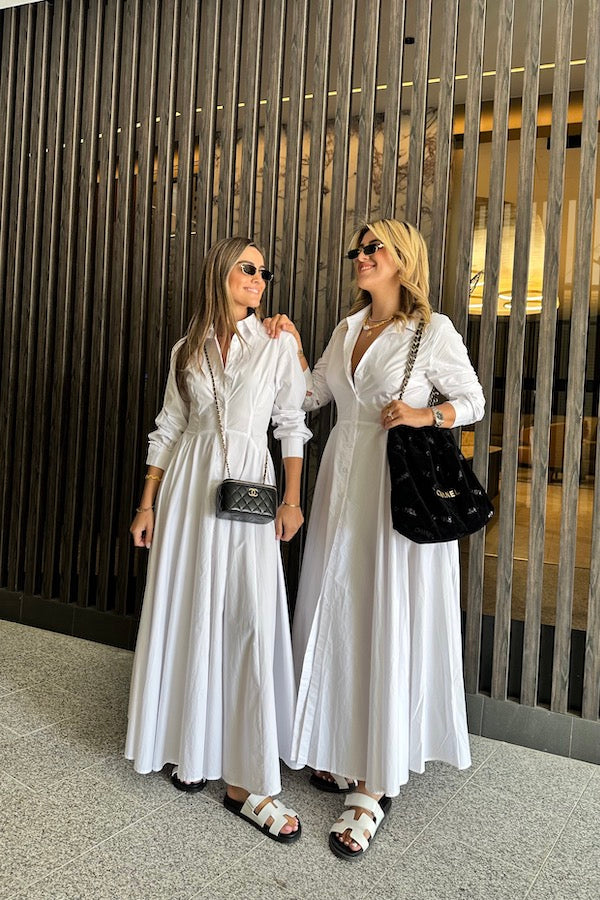 Mossman | Fixation Maxi Shirt Dress White | Girls with Gems