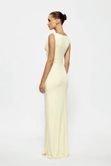 Faith Dress by Effie Kats – a maxi dress with V neckline, cutout, and ruched detail. Perfect for romantic event styling.