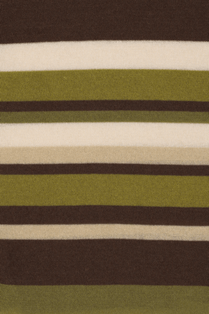 Sable Polo Shirt in Espresso Pine Stripe by Faithfull the Brand, classic polo with a deep V-neck and ribbed waistband, perfect for a chic, casual look when paired with coordinating skirts or denim.