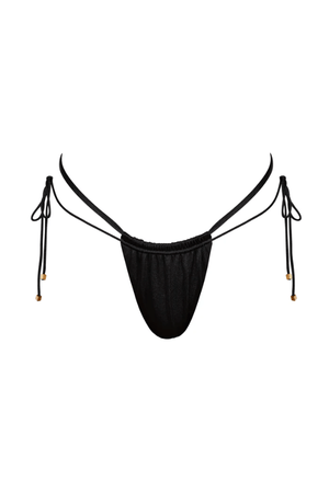 Farrah Tie Side Bikini Bottoms Nero by Sommer Swim, tie side bottoms with brazilian cut. Perfect for beach days or mix and match swim looks.
