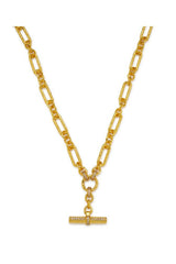Ferlo Necklace by Amber Sceats - gold paperclip chain necklace with crystal t-bar detail, designed for elevated modern styling.