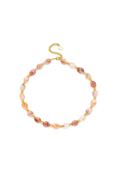 Florence Necklace by Amber Sceats, gold necklace with red quartz beads. Perfect for events or adding a warm statement touch.