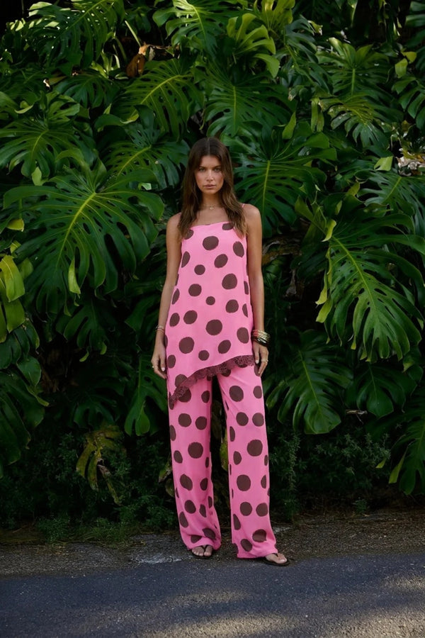 Forever Pant Big Dotty by Summi Summi – relaxed viscose pants with bold dot print for elevated everyday resort styling.