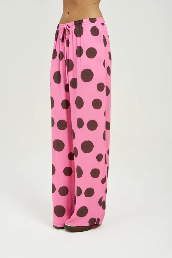 Forever Pant Big Dotty by Summi Summi – relaxed viscose pants with bold dot print for elevated everyday resort styling.