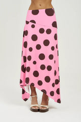 Frenchie Midi Skirt Big Dotty by Summi Summi – cotton midi skirt with bold dot print for elevated summer styling.