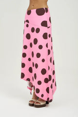 Frenchie Midi Skirt Big Dotty by Summi Summi – cotton midi skirt with bold dot print for elevated summer styling.