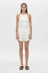 Frida Short Cream Frida Print by Camilla and Marc, soft printed silk shorts designed for relaxed summer looks and elevated lounging.