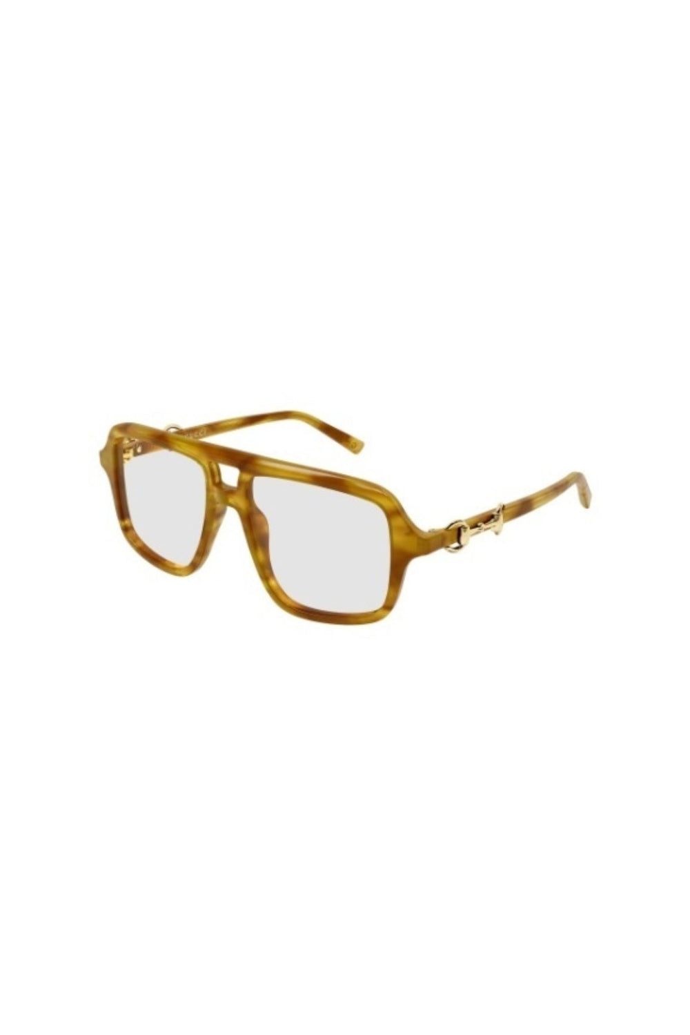 GG2052S013 Havana by Gucci - pilot sunglasses with havana acetate frame and gold horsebit detail, perfect for refined everyday styling.