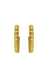 Gabrielle Earrings Gold by Mountain and Moon – sculptural ridged gold hoop earrings with polished finish.