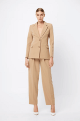 Gilded Blazer Camel by Mossman, structured blazer with notch lapels and tailored fit. Perfect for workwear or polished outfits.