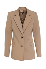 Gilded Blazer Camel by Mossman, structured blazer with notch lapels and tailored fit. Perfect for workwear or polished outfits.
