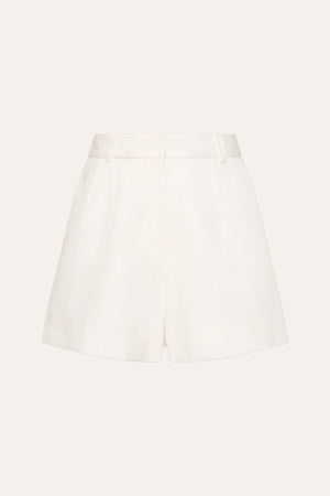 Gino Short Off White by Faithfull the Brand – tailored linen blend shorts with pleated front. Perfect for summer styling.