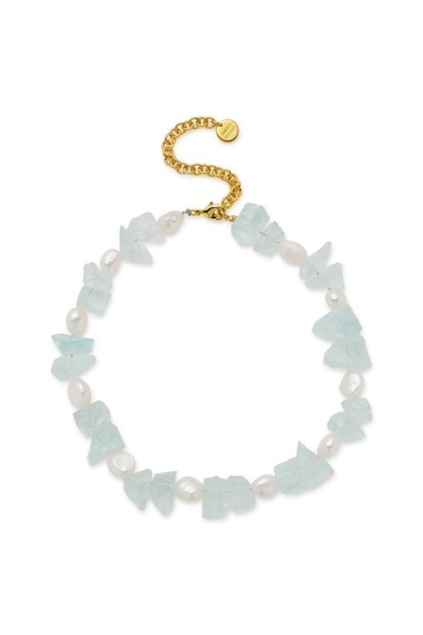 Glaze Necklace by Amber Sceats - necklace with rock crystals and freshwater pearls, designed for bold elevated styling.