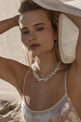 Glaze Necklace by Amber Sceats - necklace with rock crystals and freshwater pearls, designed for bold elevated styling.