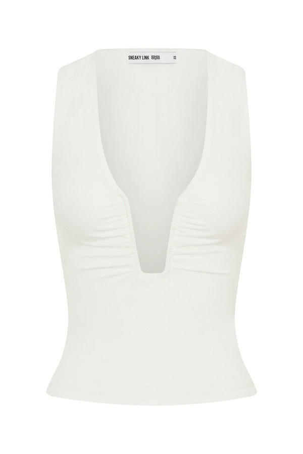 Haley Sleeveless Top White