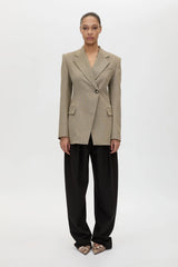 Halden Fitted Contour Blazer Taupe by Camilla and Marc – tailored wool blend blazer with fitted waist and refined silhouette.