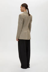 Halden Fitted Contour Blazer Taupe by Camilla and Marc – tailored wool blend blazer with fitted waist and refined silhouette.