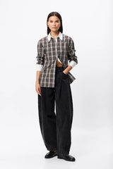 Harley Shirt Plaid by Mossman – relaxed cotton plaid shirt with contrast white collar and French cuffs.