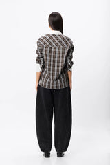 Harley Shirt Plaid by Mossman – relaxed cotton plaid shirt with contrast white collar and French cuffs.