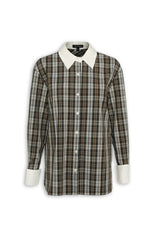 Harley Shirt Plaid by Mossman – relaxed cotton plaid shirt with contrast white collar and French cuffs.