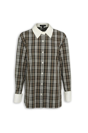 Harley Shirt Plaid by Mossman – relaxed cotton plaid shirt with contrast white collar and French cuffs.