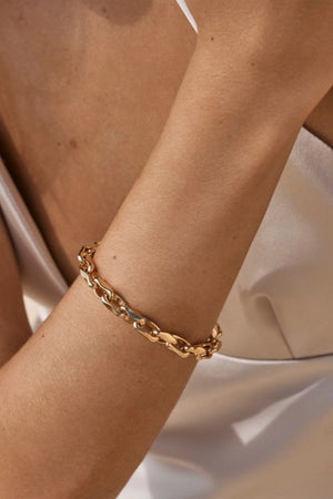 Hassuna Bracelet by Amber Sceats, chunky gold link bracelet, perfect for polished everyday or evening styling.
