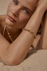 Hassuna Bracelet by Amber Sceats, chunky gold link bracelet, perfect for polished everyday or evening styling.