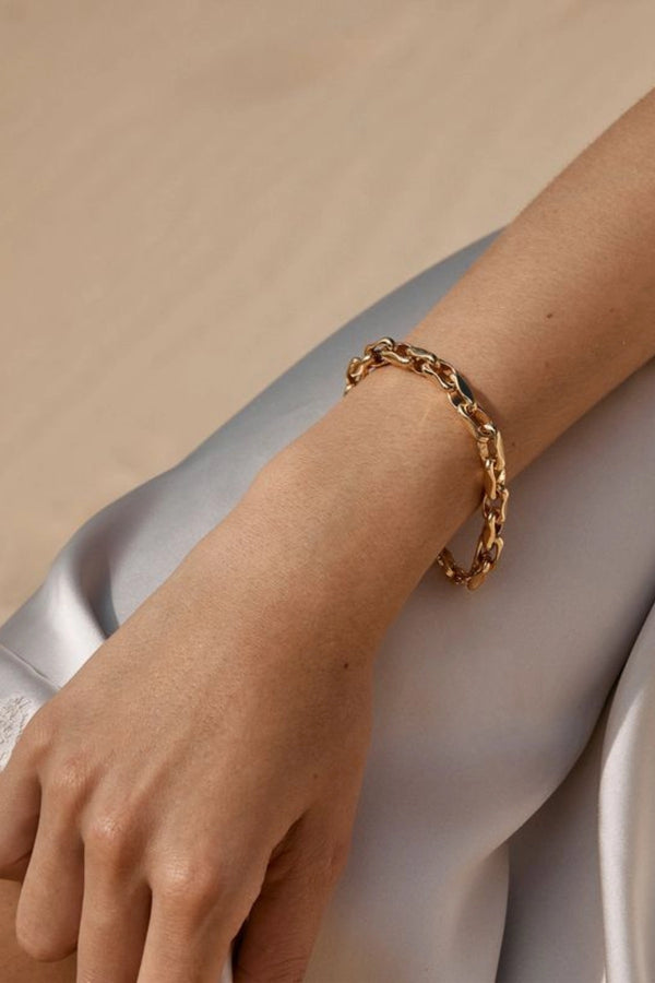 Hassuna Bracelet by Amber Sceats, chunky gold link bracelet, perfect for polished everyday or evening styling.