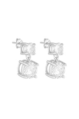 Heirloom Drop Studs by Porter Jewellery — sterling silver drop studs with two delicate CZ stones, perfect for timeless everyday sparkle.