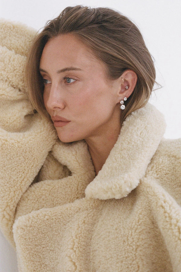 Heirloom Drop Studs by Porter Jewellery — sterling silver drop studs with two delicate CZ stones, perfect for timeless everyday sparkle.