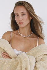Heirloom Tennis Necklace by Porter Jewellery — a white gold vermeil necklace with precision-set CZ stones for a seamless, brilliant finish.
