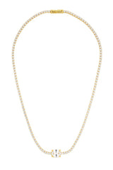 Heirloom Tennis Necklace by Porter Jewellery, white gold necklace with CZ stones. Perfect for events or elevated everyday styling.