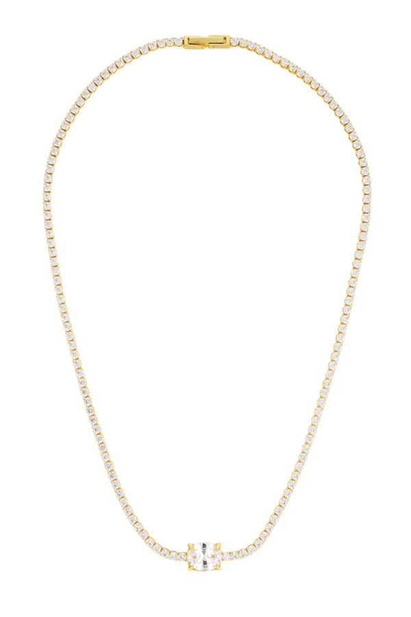 Heirloom Tennis Necklace by Porter Jewellery, white gold necklace with CZ stones. Perfect for events or elevated everyday styling.