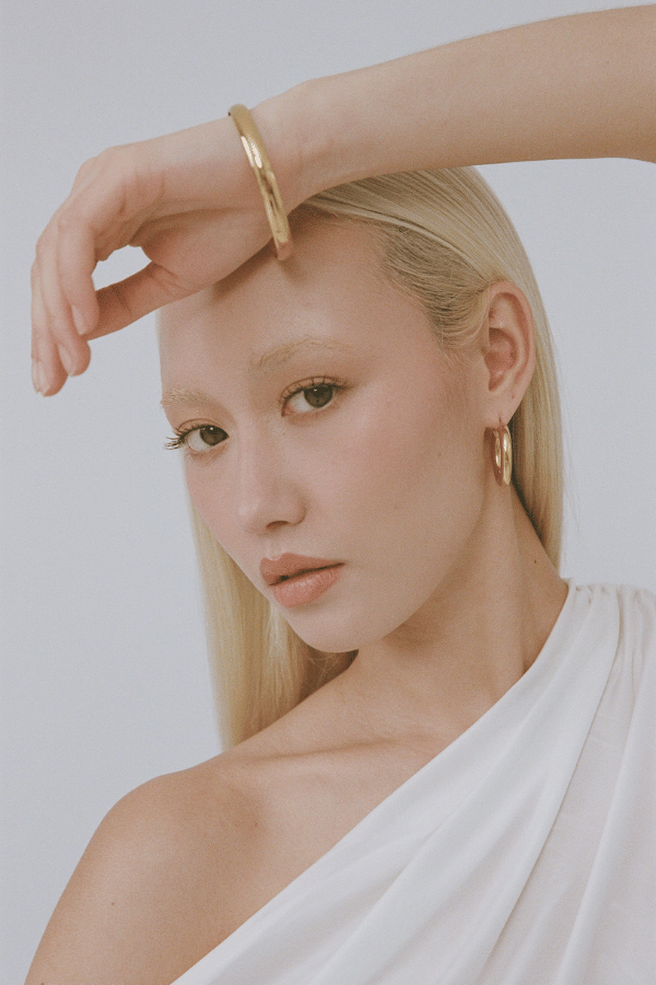 Heritage Bangle by Porter Jewellery, gold vermeil bangle with bold tube design. Perfect for stacking or statement styling.