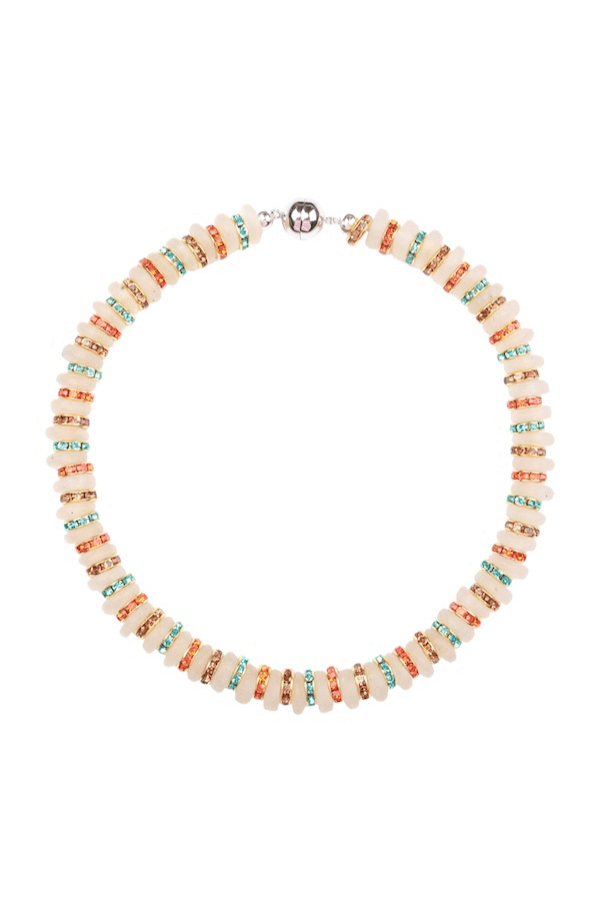 Heron Necklace by Shop Julietta, glass bead necklace with vintage inspired design. Perfect for layering or everyday styling.
