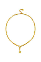 Hesperia Necklace by Amber Sceats - gold necklace with crystal chain and teardrop pendant, designed for elegant elevated styling.