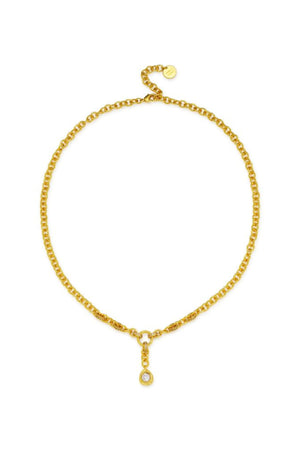 Hesperia Necklace by Amber Sceats - gold necklace with crystal chain and teardrop pendant, designed for elegant elevated styling.