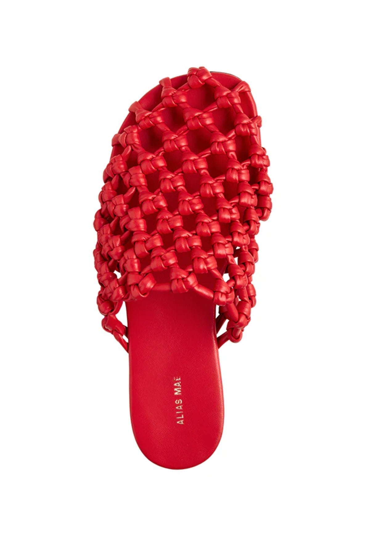 Hezu Scarlet by Alias Mae, leather flat with knotted upper and slip-on fit, a trendy piece perfect for everyday wear or relaxed summer weekends.