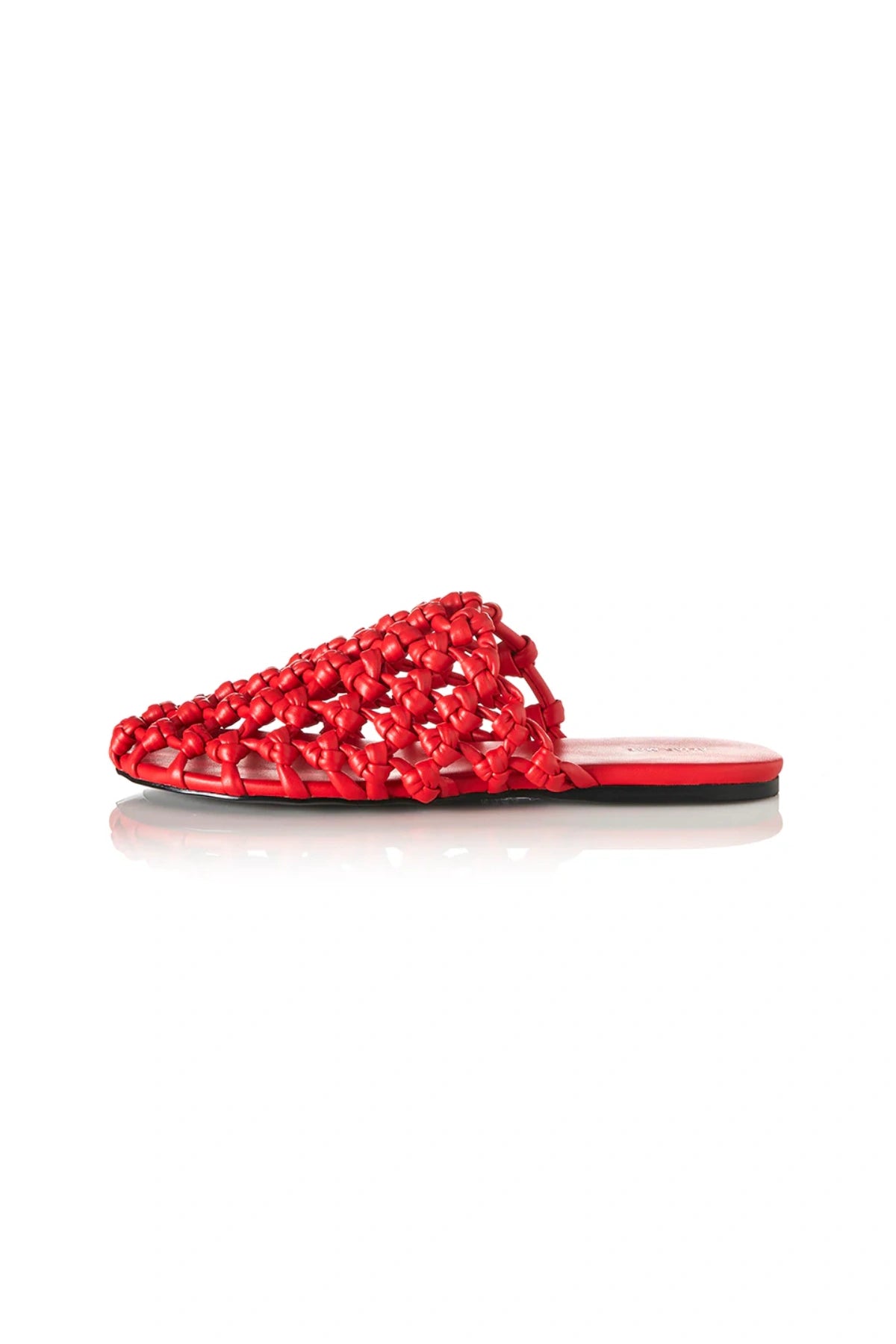 Hezu Scarlet by Alias Mae, leather flat with knotted upper and slip-on fit, a trendy piece perfect for everyday wear or relaxed summer weekends.