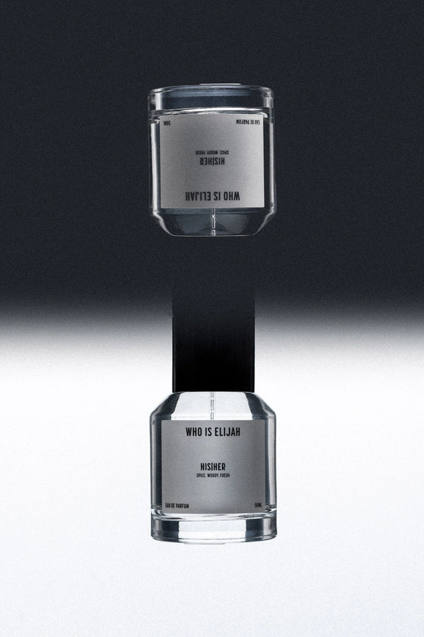 His|Her 50ml by Who Is Elijah, a debut unisex fragrance that captures the thrill, indulgence, and wild side of life.