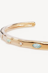 Hope And Protection Cuff by By Charlotte, 18k gold vermeil cuff with polished finish and symbolic design.