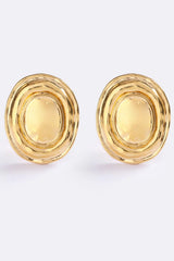Hot In Here Gold by Emma Pills - gold statement earrings with hammered texture and hollow design, designed for a bold lightweight look.