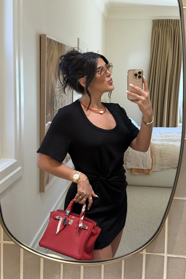 Hugo Mini Dress Polka Dot by Pfeiffer, featuring a one-shoulder neckline and open back. Flattering and sculpted for standout summer style.