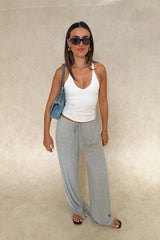 Hunter Top and Pants in Grey Marle by Sneaky Link, relaxed straight-leg pant with stretch fabric and elastic waistband for effortless dressing.